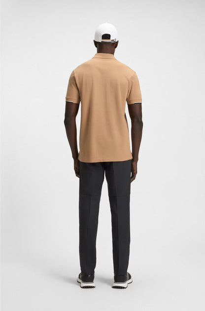 ACTIVE PADDY MERCERISED-COTTON POLO SHIRT WITH GRID TRIMS