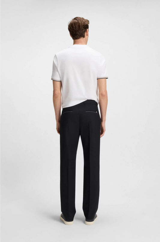 RELAXED-FIT TROUSERS IN MELANGE VIRGIN WOOL