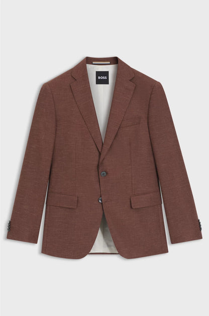 SLIM-FIT BLAZER IN PATTERNED STRETCH FABRIC