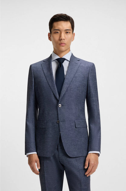 SLIM-FIT BLAZER IN PATTERNED STRETCH FABRIC