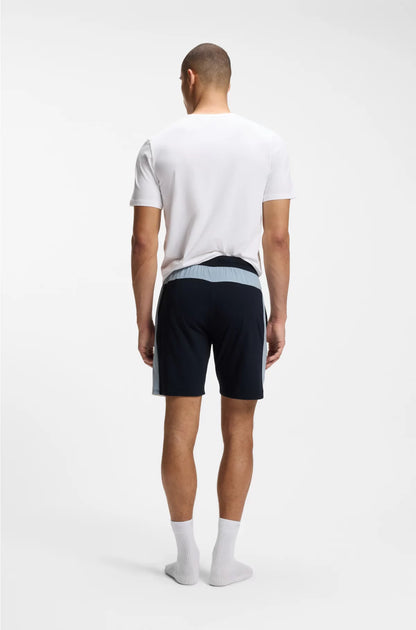COTTON-BLEND PYJAMA SHORTS WITH CONTRAST PANELS