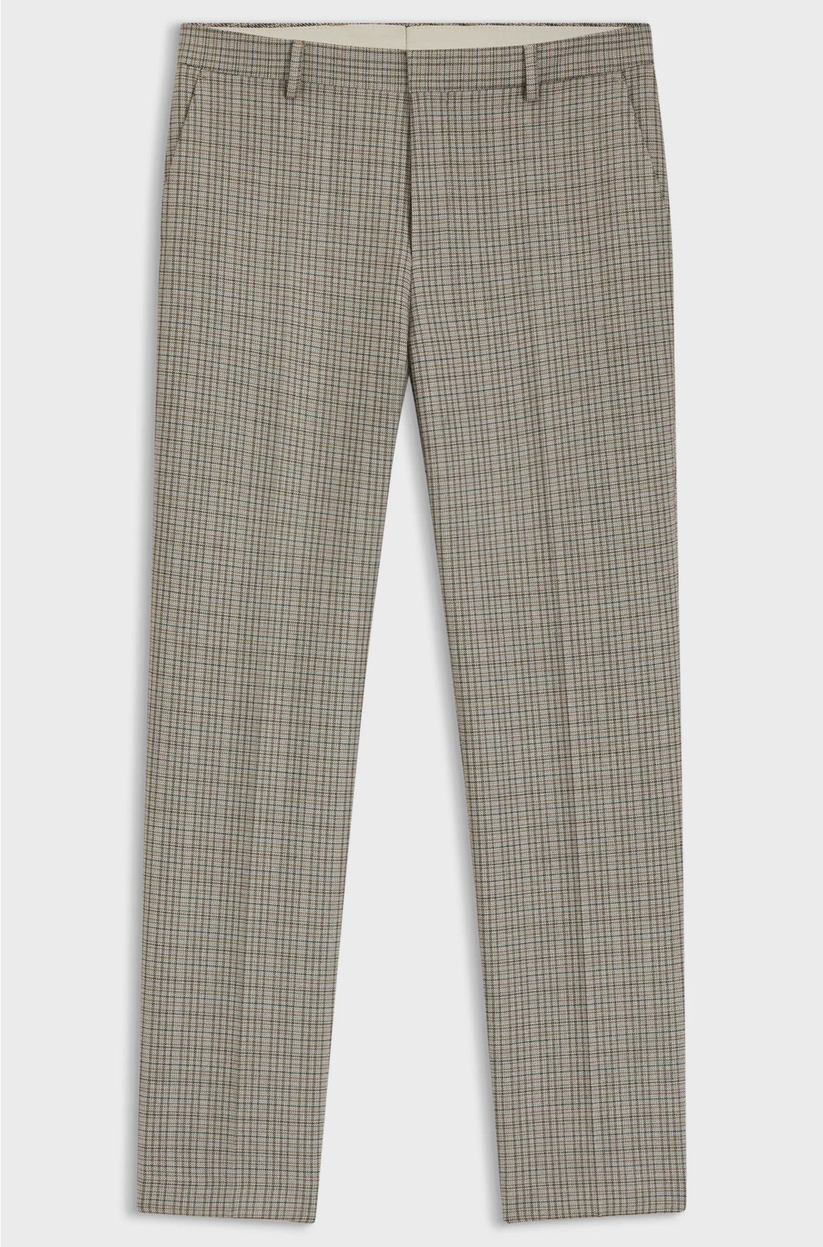 RELAXED-FIT TROUSERS IN CHECKED STRETCH FABRIC
