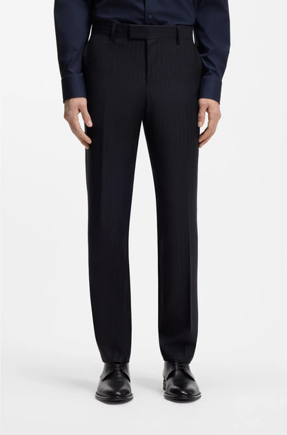SLIM-FIT SUIT IN STRIPED VIRGIN WOOL