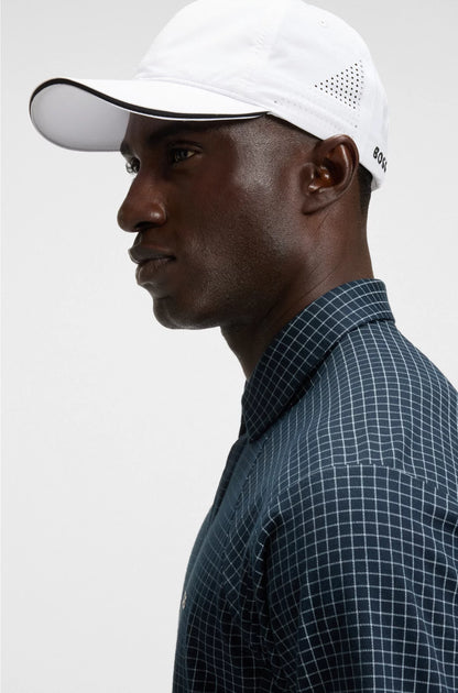 STRETCH-NYLON CAP WITH GLOSS LOGO