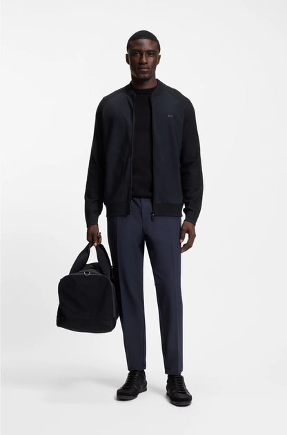REGULAR-FIT CARDIGAN IN MIXED MATERIALS