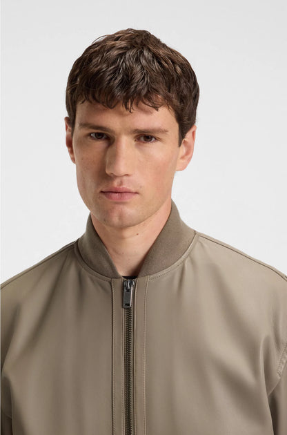 REGULAR-FIT JACKET IN TEXTURED LEATHER