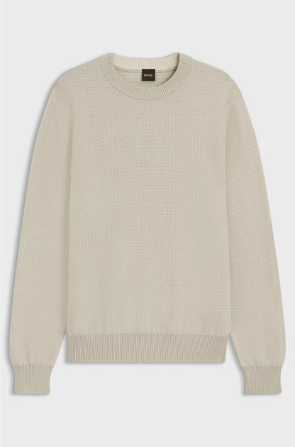 COTTON-BLEND SWEATER WITH TWO-TONE STRUCTURE