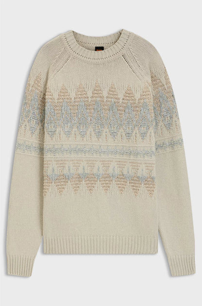 RELAXED-FIT SWEATER WITH KNITTED PATTERN