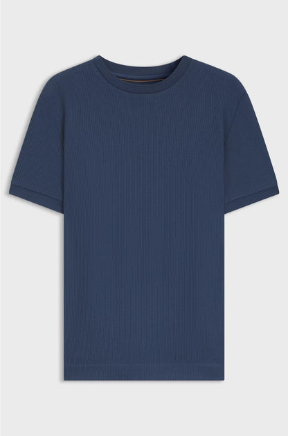 REGULAR-FIT T-SHIRT IN STRUCTURED COTTON