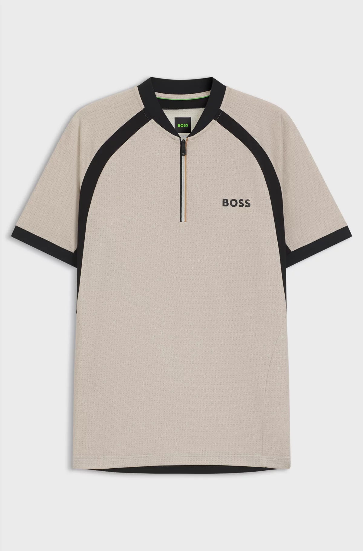 ZIP-NECK SLIM-FIT POLO SHIRT IN MESH JERSEY