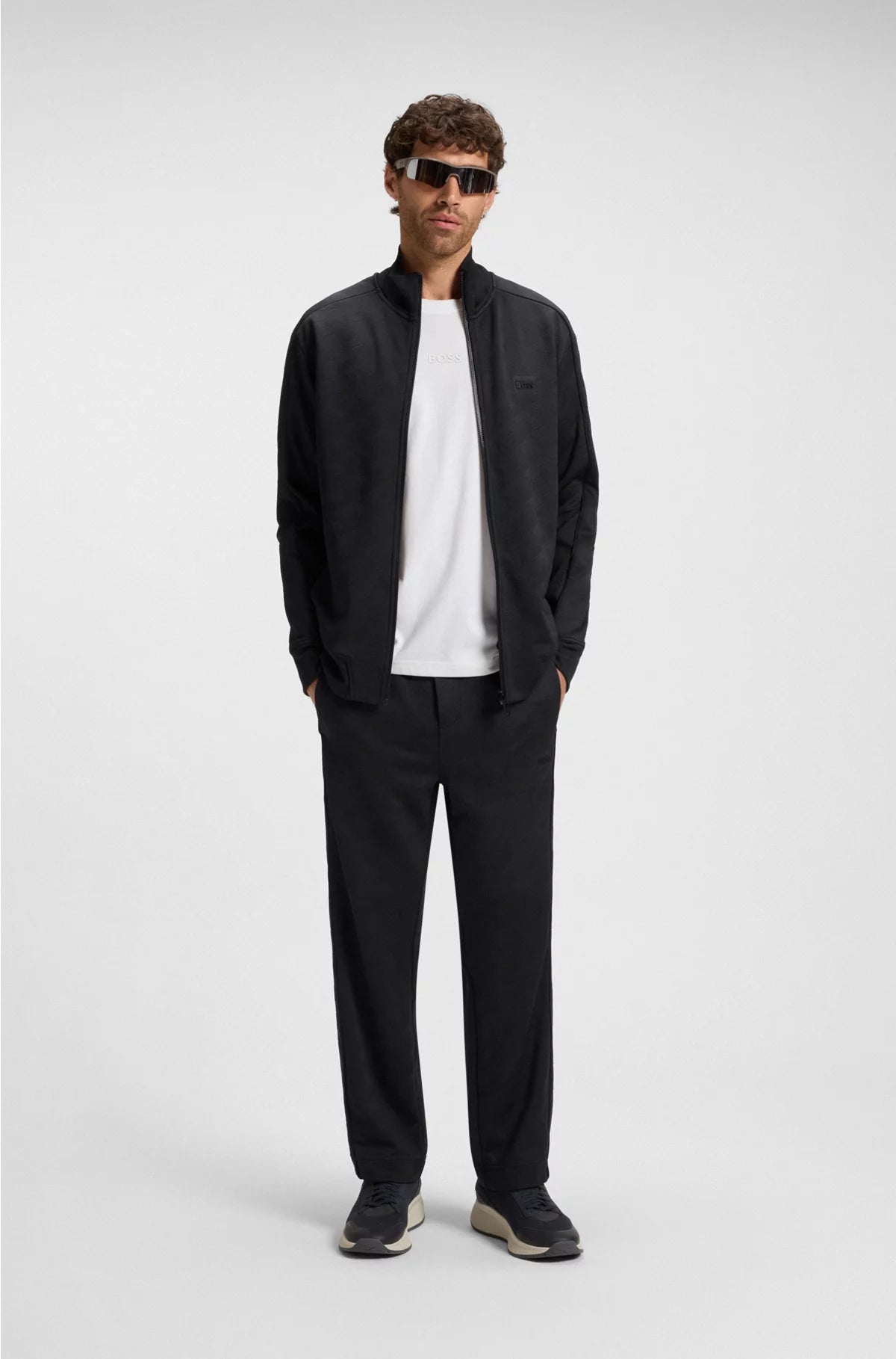 REGULAR-FIT ZIP-UP SWEATSHIRT WITH QUILTED JACQUARD