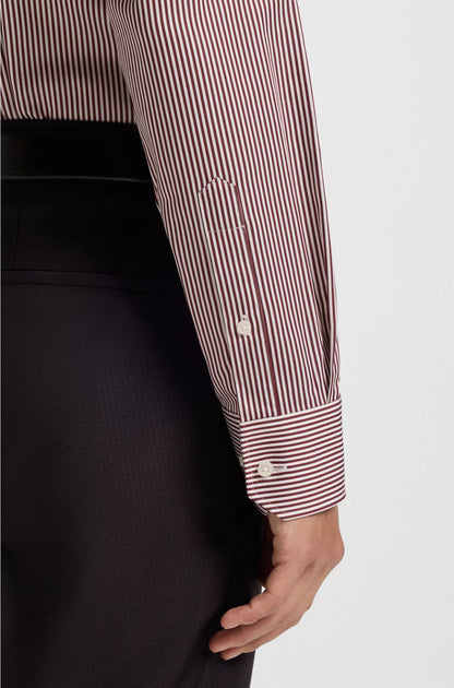 REGULAR-FIT SHIRT IN EASY-IRON STRIPED COTTON SATIN