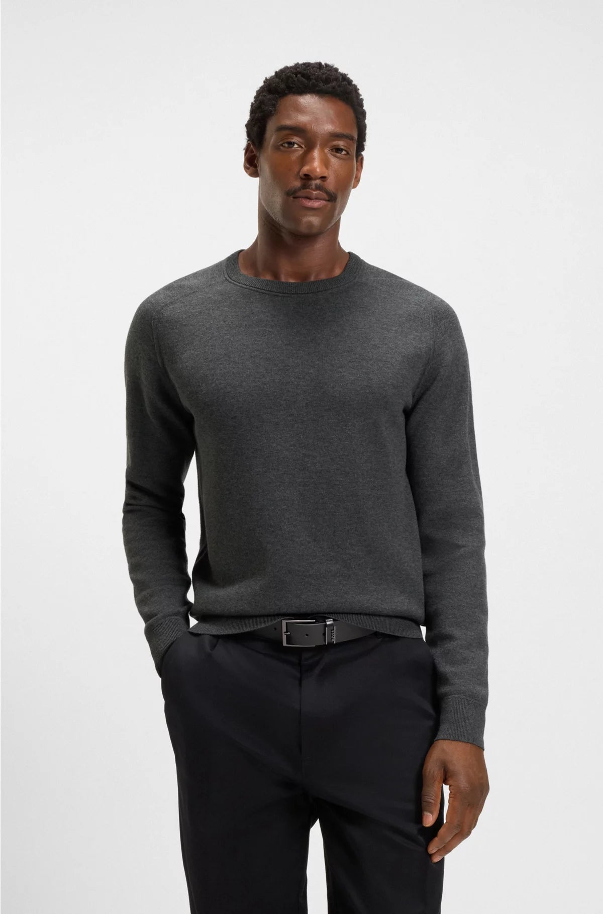 REGULAR-FIT SWEATER IN COTTON AND VIRGIN WOOL