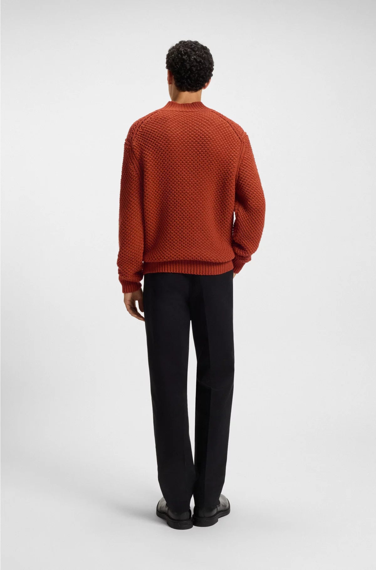 VIRGIN-WOOL SWEATER WITH STRUCTURED KNIT