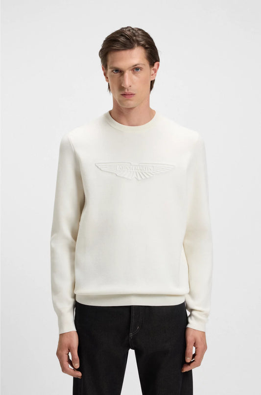 WOOL SWEATER WITH EMBROIDERED LOGO