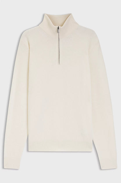 ZIP-NECK SWEATER IN ALPACA WOOL
