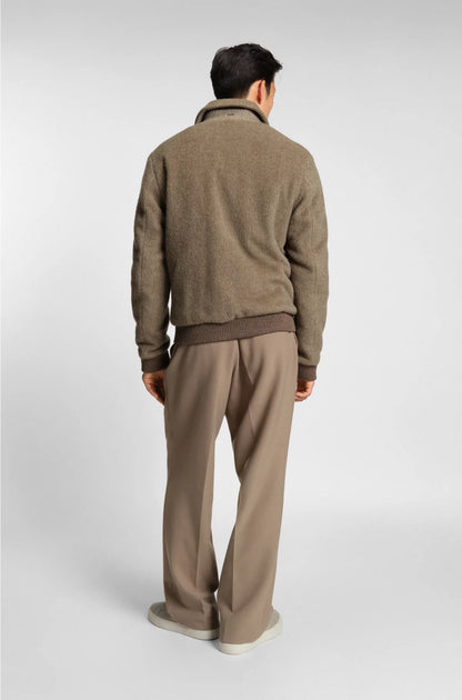 RELAXED-FIT JACKET IN A HERRINGBONE-PATTERNED ALPACA BLEND