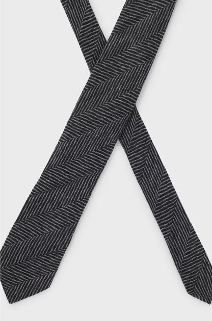 JACQUARD-STRUCTURE TIE IN WOOL