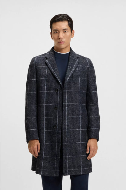 SLIM-FIT COAT WITH PLAIN CHECK