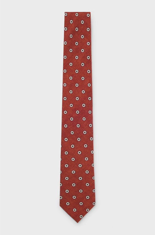PRINTED TIE IN COTTON AND WOOL