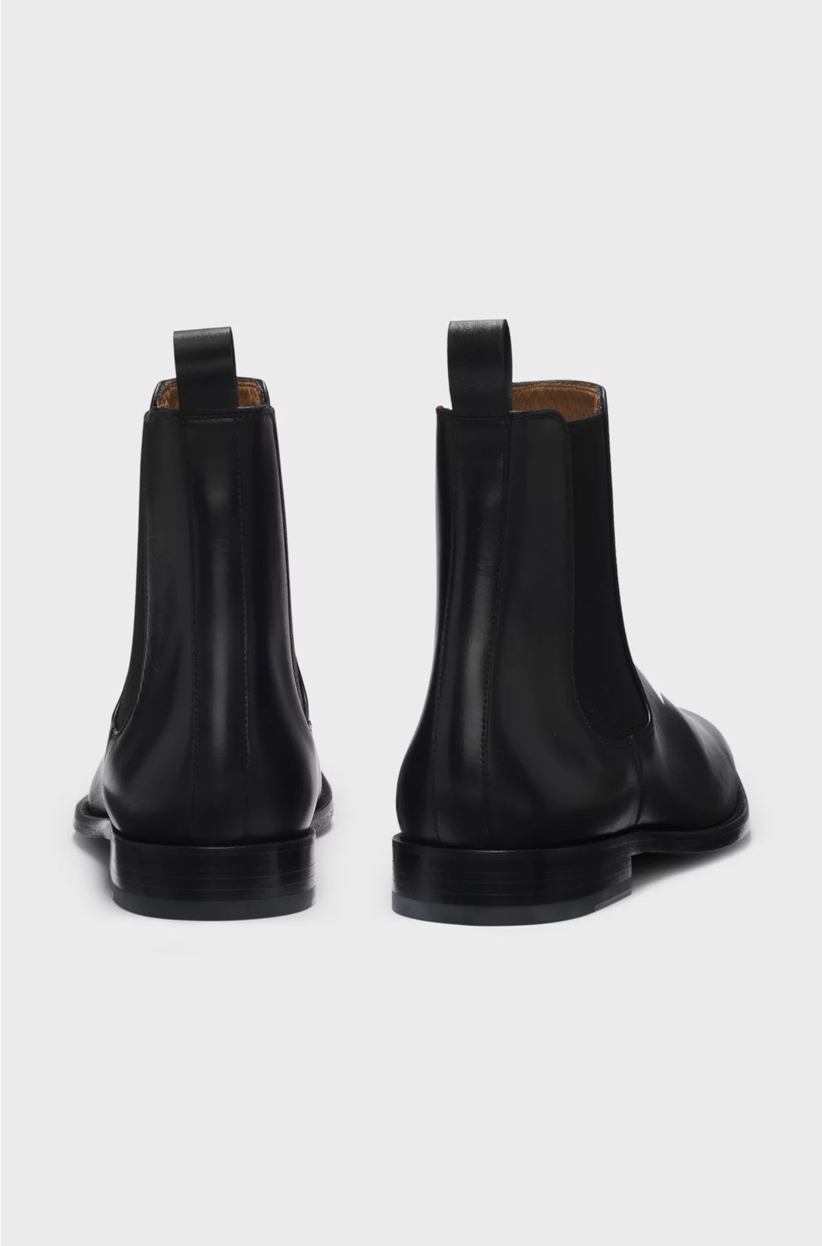 LEATHER CHELSEA BOOTS WITH ELASTICATED PANELS