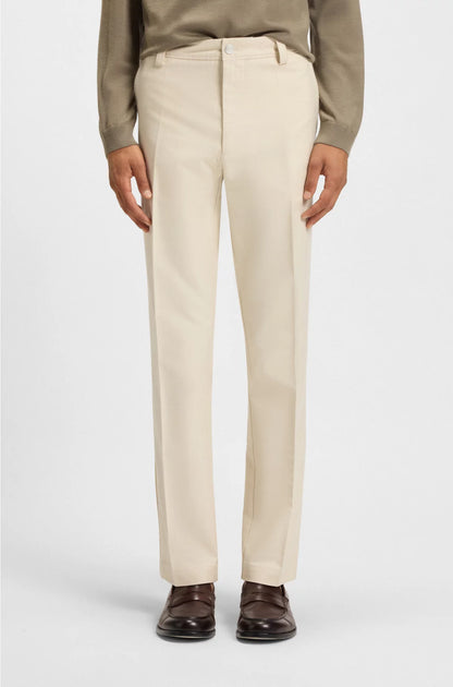 STRAIGHT-FIT TROUSERS IN COTTON-BLEND TWILL