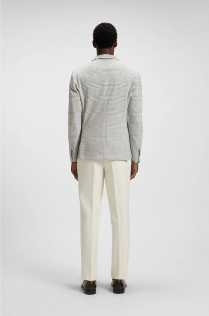 SLIM-FIT BLAZER IN CHECKED STRETCH FABRIC
