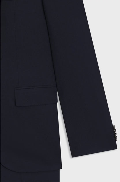 TWO-PIECE REGULAR-FIT SUIT IN PATTERNED STRETCH FABRIC