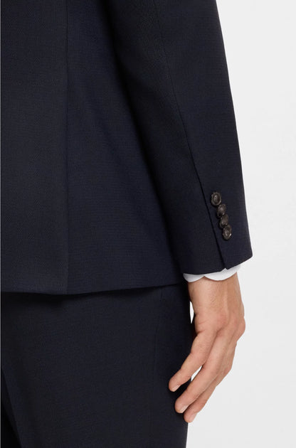 TWO-PIECE REGULAR-FIT SUIT IN PATTERNED STRETCH FABRIC