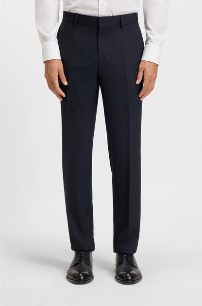 TWO-PIECE REGULAR-FIT SUIT IN PATTERNED STRETCH FABRIC