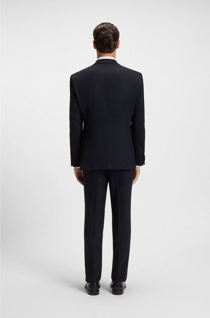 TWO-PIECE REGULAR-FIT SUIT IN PATTERNED STRETCH FABRIC