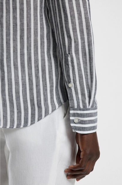 REGULAR-FIT SHIRT IN STRIPED LINEN CHAMBRAY
