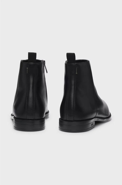 LEATHER ANKLE BOOTS WITH SIDE ZIP