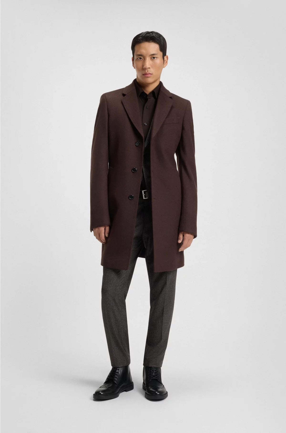 LEATHER HALF BOOTS WITH BROGUE DETAILS