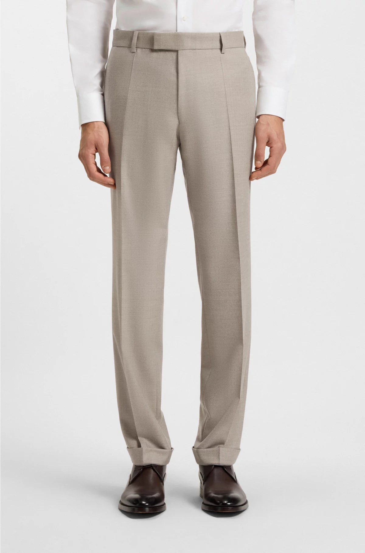 TWO-PIECE REGULAR-FIT SUIT IN HERRINGBONE VIRGIN WOOL