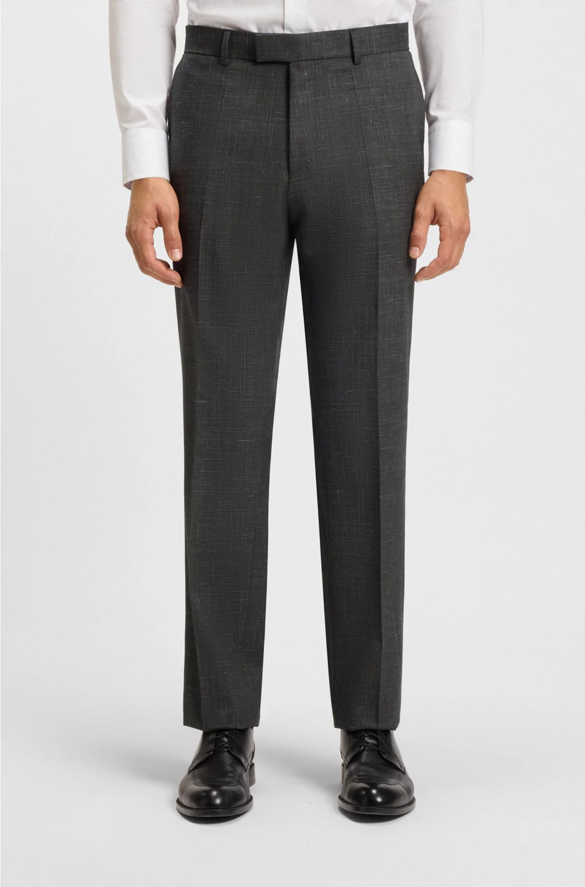 TWO-PIECE REGULAR-FIT SUIT IN WOOL AND LINEN