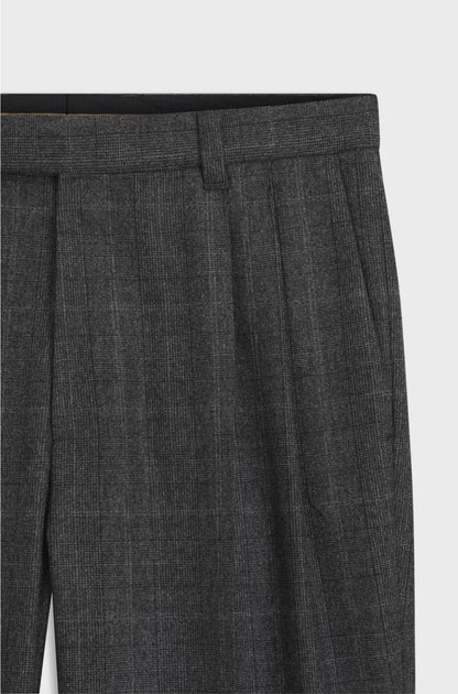 RELAXED-FIT TROUSERS IN CHECKED STRETCH WOOL