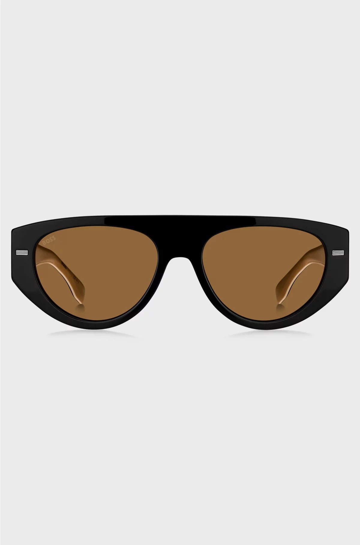 BLACK BIO-ACETATE SUNGLASSES WITH LASERED-LOGO TEMPLES