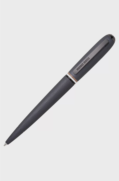 BRUSHED BALLPOINT PEN WITH SIGNATURE-STRIPE RING