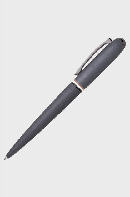 BRUSHED BALLPOINT PEN WITH SIGNATURE-STRIPE RING