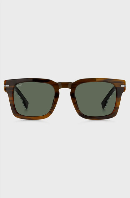 PATTERNED-ACETATE SUNGLASSES WITH SILVER-TONE HARDWARE