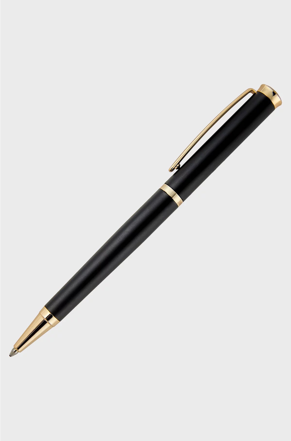 MATTE-BLACK BALLPOINT PEN WITH GOLD-TONE ACCENTS