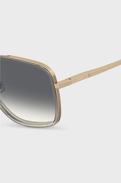 DOUBLE-BRIDGE SUNGLASSES WITH GOLD-TONE EFFECT