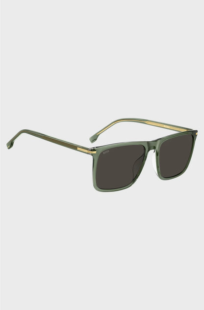 GREEN-ACETATE SUNGLASSES WITH GOLD-TONE TRIMS