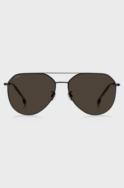 BLACK-METAL SUNGLASSES WITH TITANIUM TEMPLES