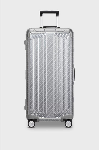 SILVER ALUMINIUM TRUNK SUITCASE 80CM