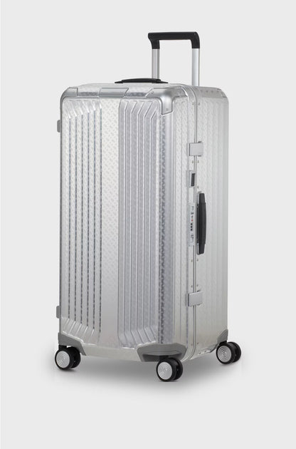 SILVER ALUMINIUM TRUNK SUITCASE 80CM