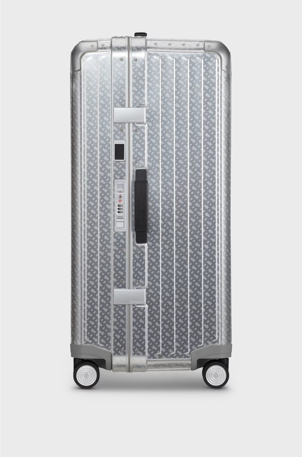 SILVER ALUMINIUM TRUNK SUITCASE 80CM