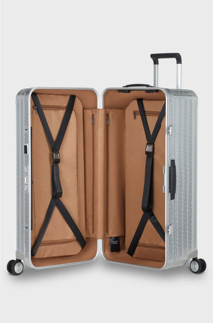 SILVER ALUMINIUM TRUNK SUITCASE 80CM
