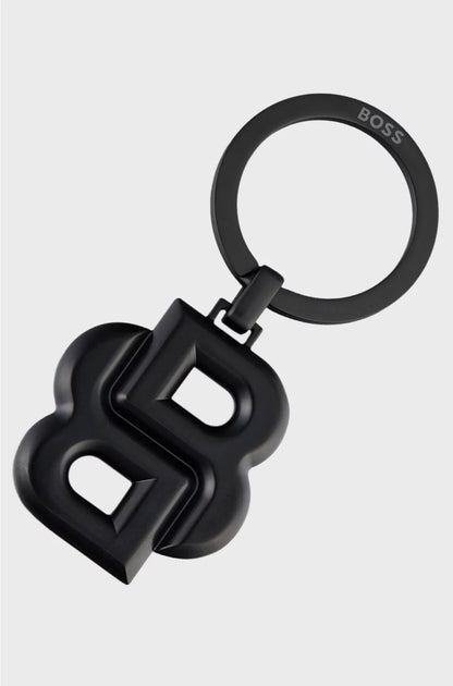 KEY RING WITH MATTE-BLACK DOUBLE B MONOGRAM